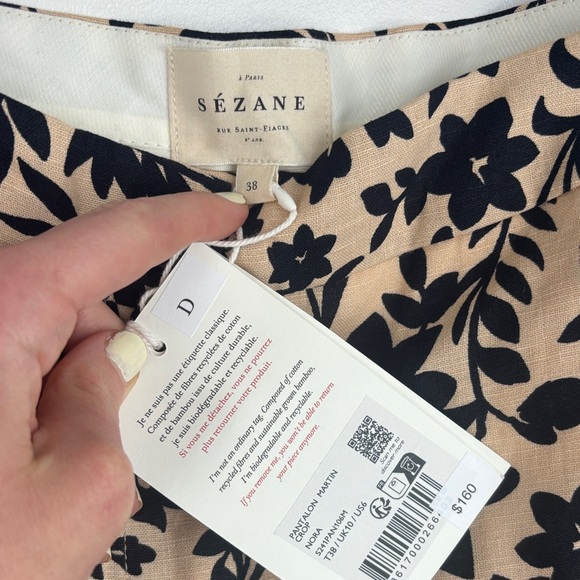 SOLD Sézane Martin Crop Trousers in Nora Print Size 38/6 - Picture 7 of 7